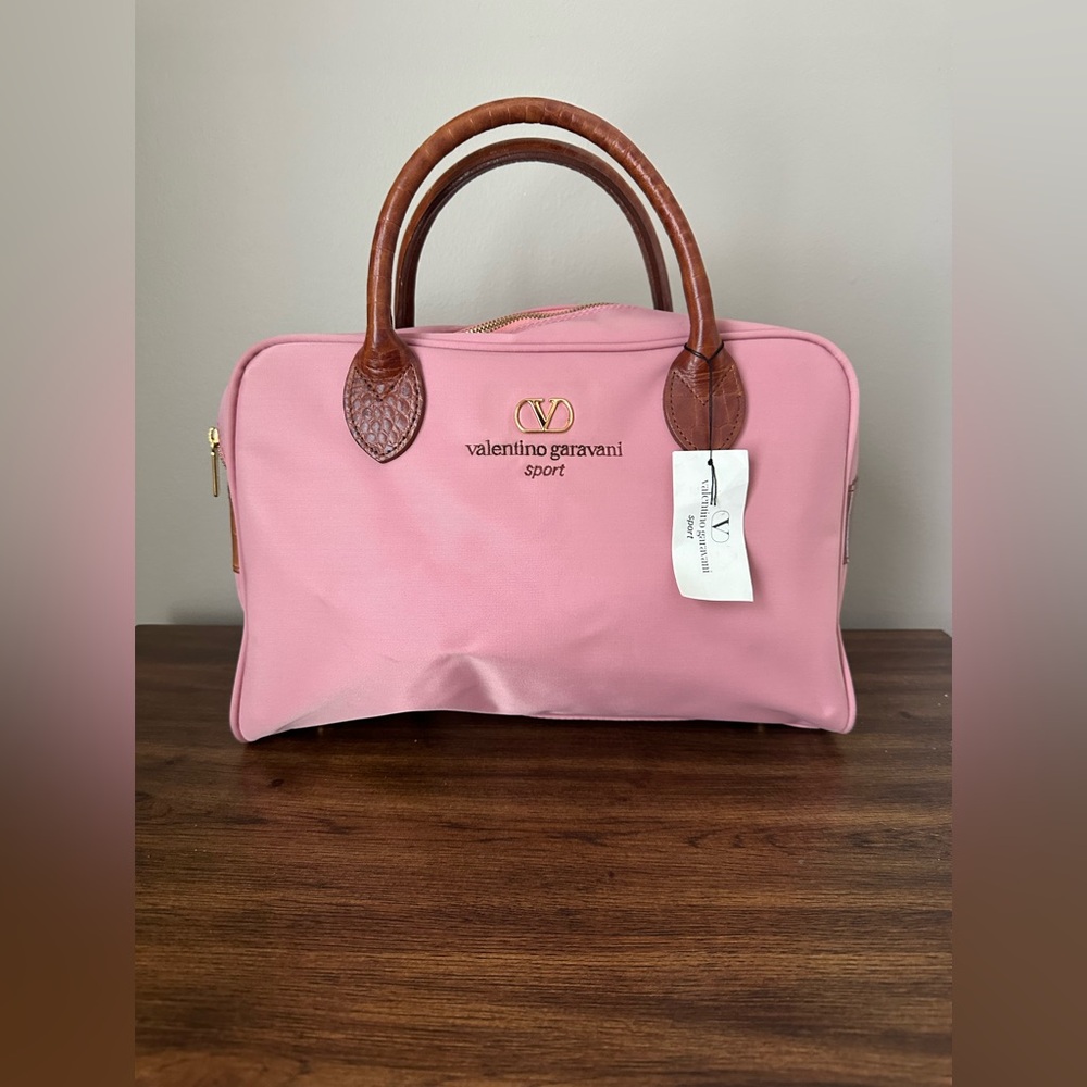 Valentino Garavani Pink and Brown Satchel - Picture 2 of 12